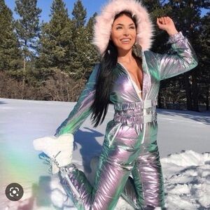 Dolls kill Club Exx holographic ski ⛷️ outfit WITH TAGS ✨✨ size s